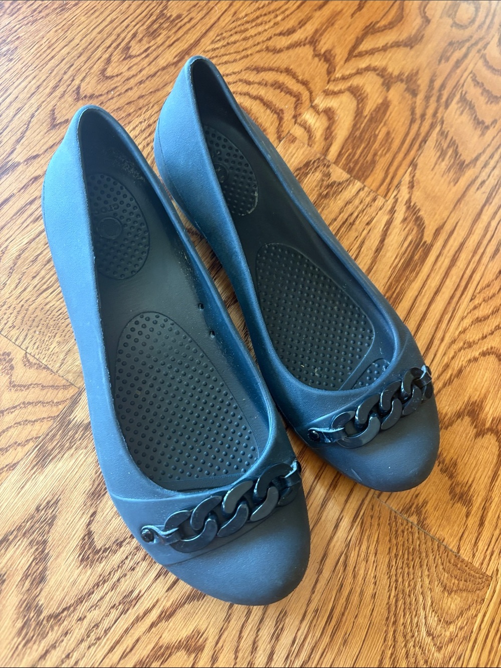 Crocs Womens Ballet Flats Size 7 Black‎ Comfort Casual Slip On Round Toe black